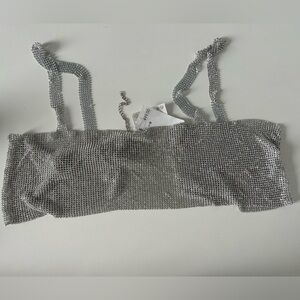 NEW WITH TAGS RHINESTONES CROP TOP/BRA